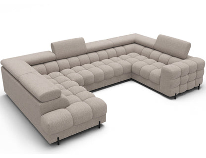 Fectory Sectional Storage Sleeper Chaise Sofa - Beige - Couch Potato