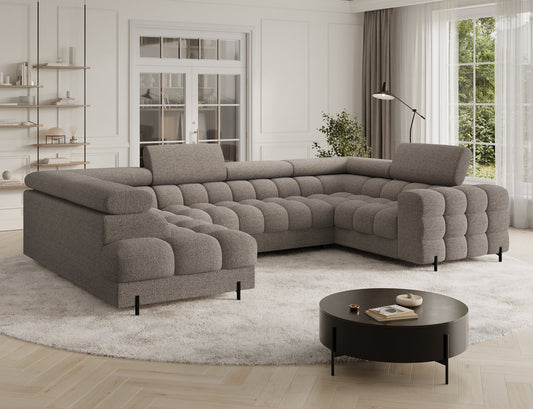 Fectory Sectional Storage Sleeper Chaise Sofa - Taupe - Couch Potato