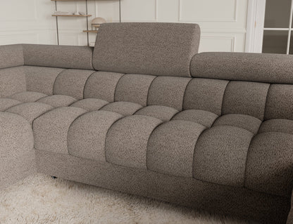 Fectory Sectional Storage Sleeper Chaise Sofa - Taupe - Couch Potato