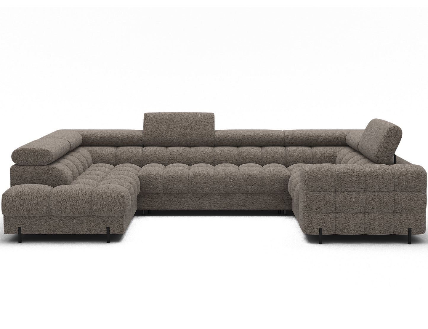 Fectory Sectional Storage Sleeper Chaise Sofa - Taupe - Couch Potato