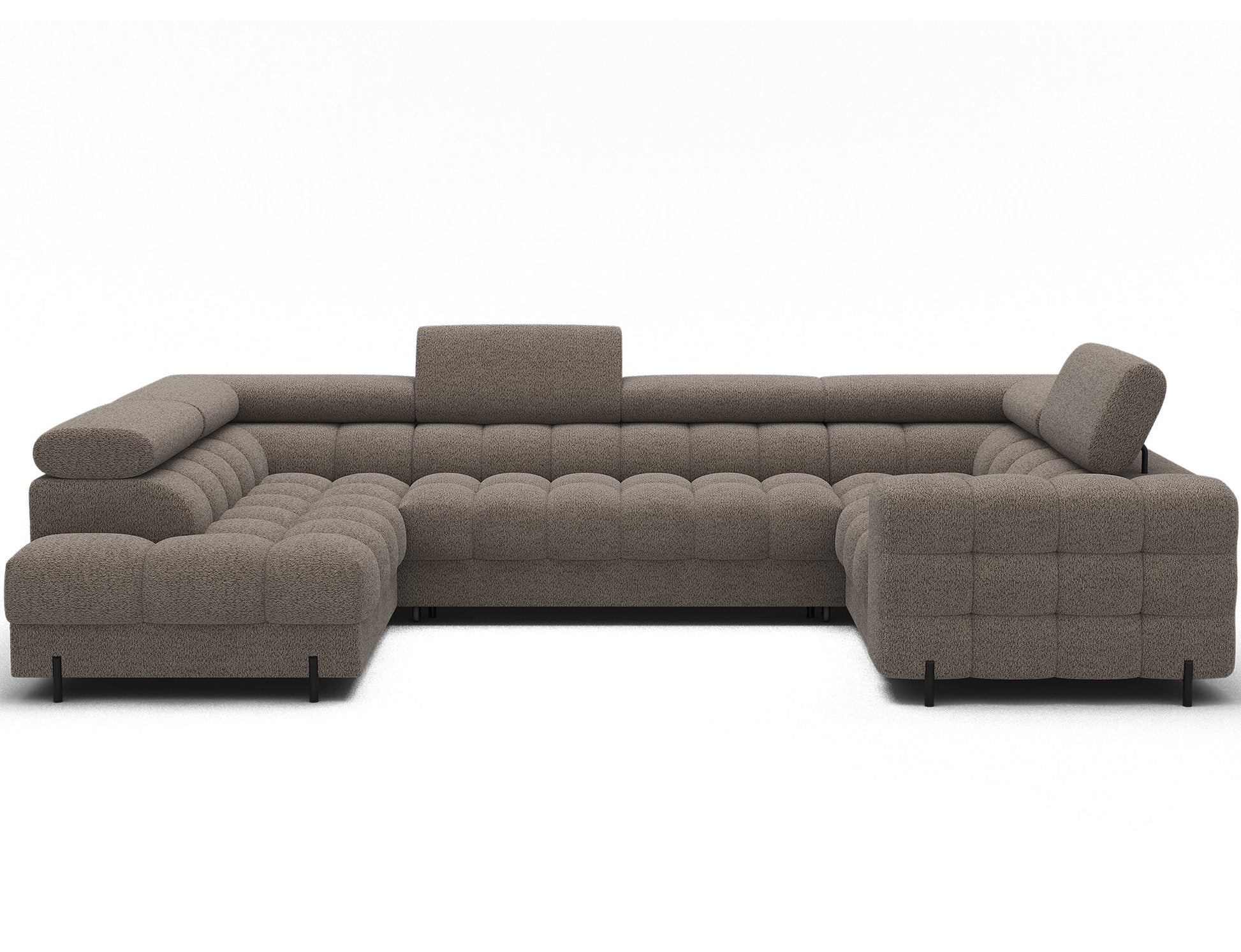 Fectory Sectional Storage Sleeper Chaise Sofa - Taupe - Couch Potato