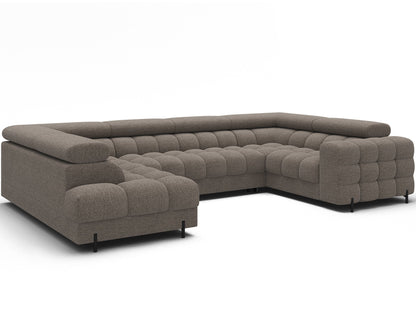 Fectory Sectional Storage Sleeper Chaise Sofa - Taupe - Couch Potato