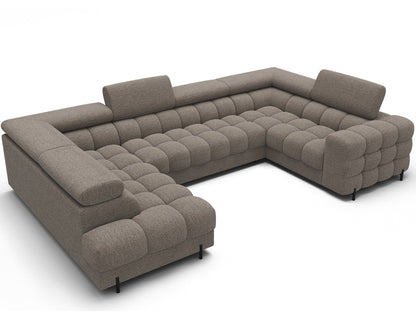 Fectory Sectional Storage Sleeper Chaise Sofa - Taupe - Couch Potato