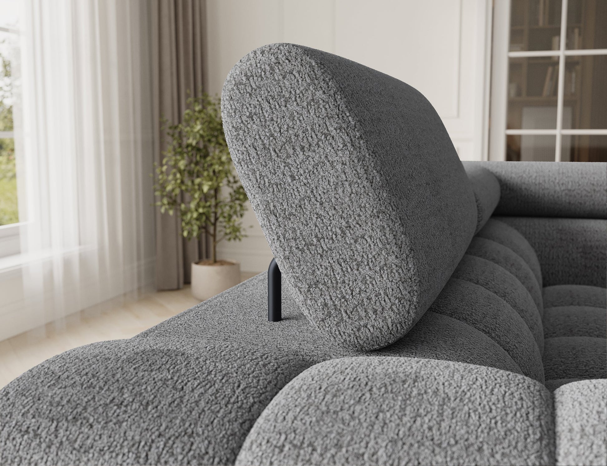 Fectory Sectional Storage Sleeper Chaise Sofa - Grey - Couch Potato