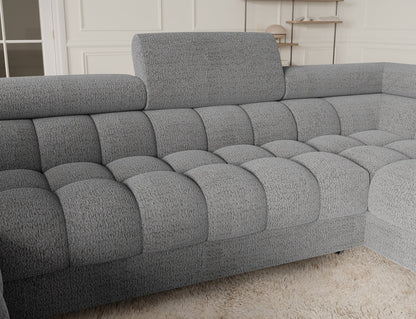 Fectory Sectional Storage Sleeper Chaise Sofa - Grey - Couch Potato