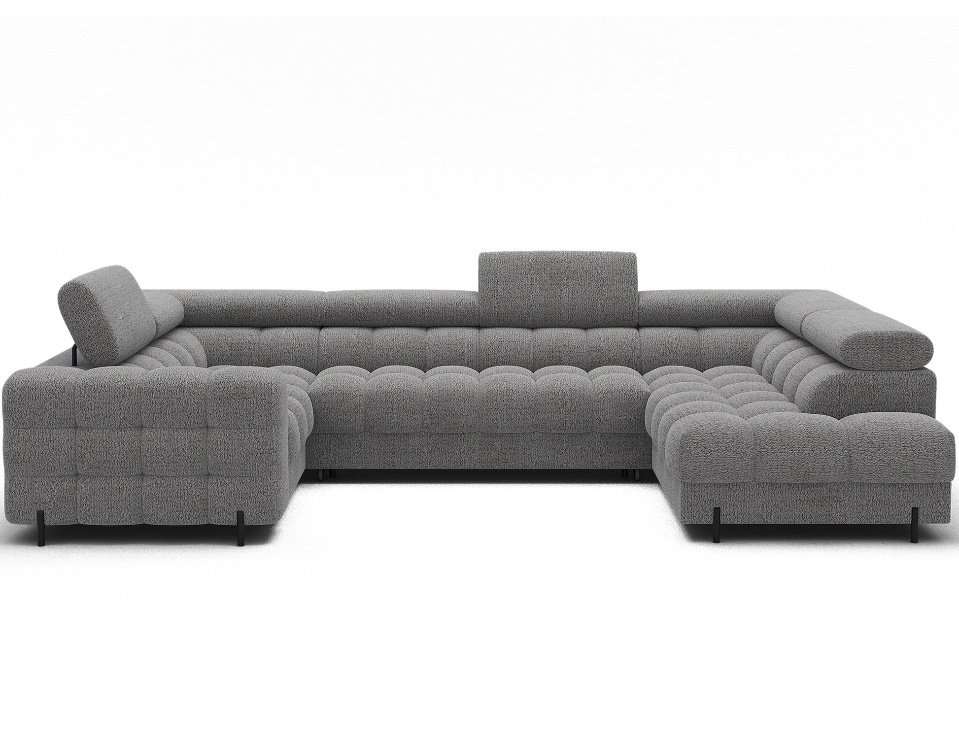 Fectory Sectional Storage Sleeper Chaise Sofa - Grey - Couch Potato