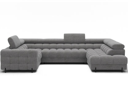 Fectory Sectional Storage Sleeper Chaise Sofa - Grey - Couch Potato
