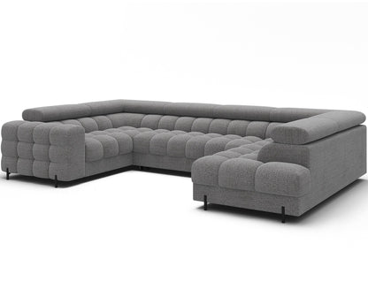 Fectory Sectional Storage Sleeper Chaise Sofa - Grey - Couch Potato