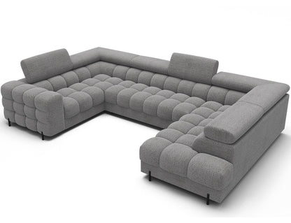 Fectory Sectional Storage Sleeper Chaise Sofa - Grey - Couch Potato