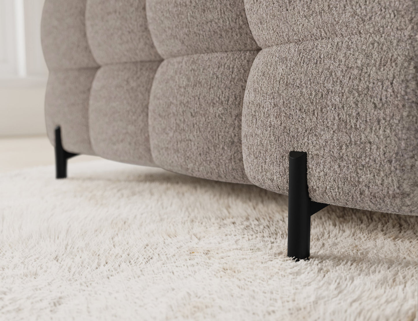 Fectory Sectional Storage Sleeper Chaise Sofa - Beige - Couch Potato