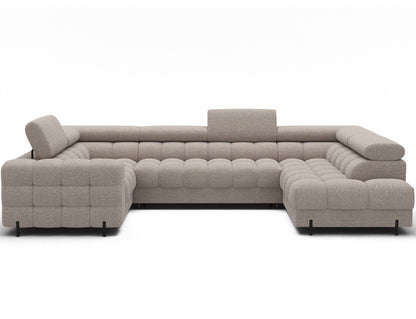 Fectory Sectional Storage Sleeper Chaise Sofa - Beige - Couch Potato