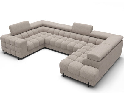 Fectory Sectional Storage Sleeper Chaise Sofa - Beige - Couch Potato