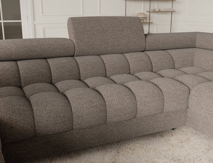 Fectory Sectional Storage Sleeper Chaise Sofa - Taupe - Couch Potato