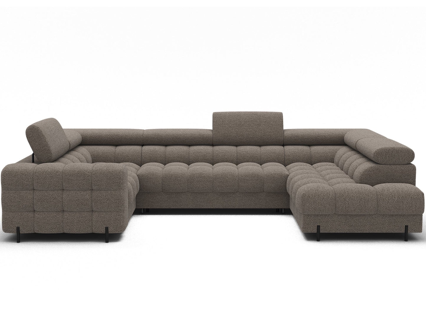Fectory Sectional Storage Sleeper Chaise Sofa - Taupe - Couch Potato
