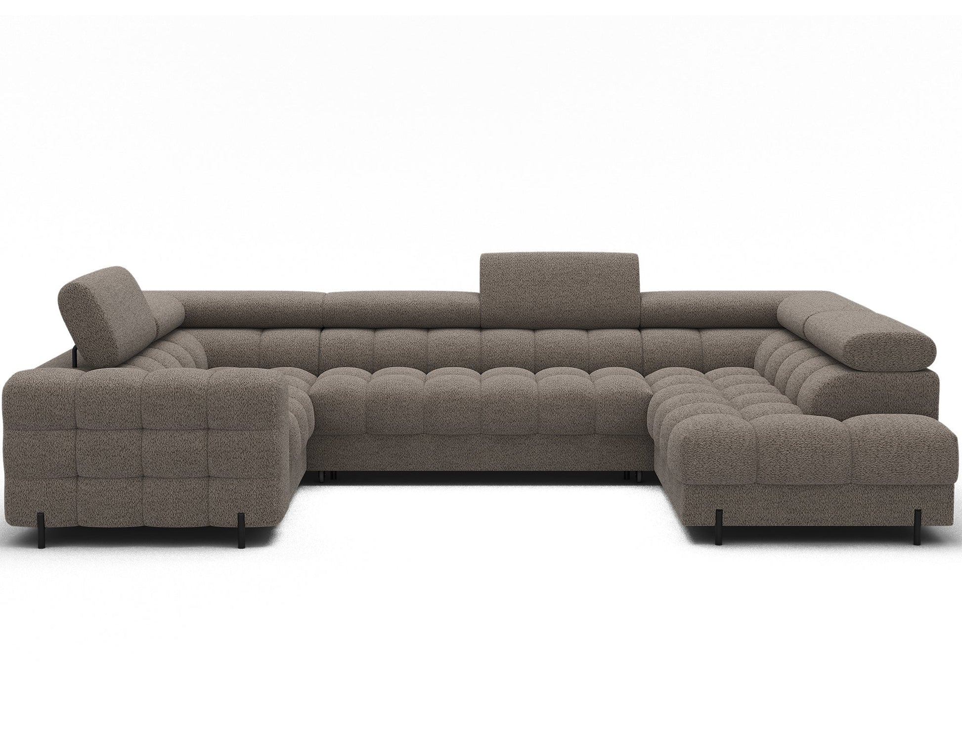 Fectory Sectional Storage Sleeper Chaise Sofa - Taupe - Couch Potato