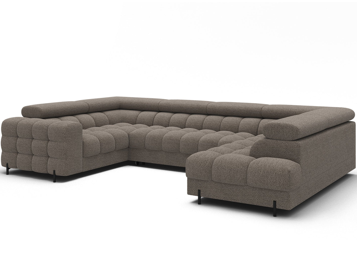 Fectory Sectional Storage Sleeper Chaise Sofa - Taupe - Couch Potato