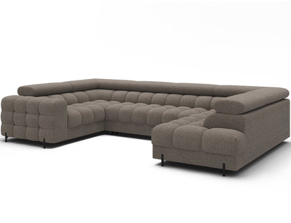 Fectory Sectional Storage Sleeper Chaise Sofa - Taupe - Couch Potato