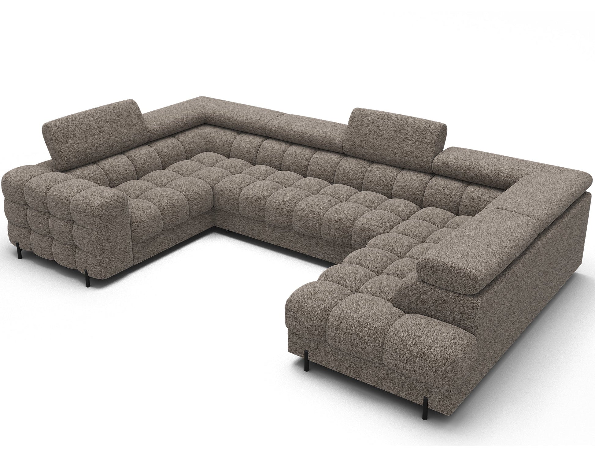 Fectory Sectional Storage Sleeper Chaise Sofa - Taupe - Couch Potato