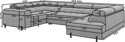 Fectory Sectional Storage Sleeper Chaise Sofa - Beige - Couch Potato