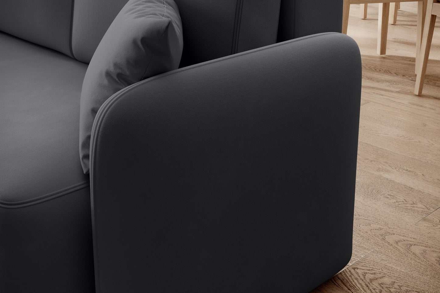 Hadson 3 Seater Storage Sleeper Chaise Sofa - Grey - Couch Potato