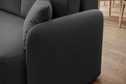 Hadson 3 Seater Storage Sleeper Chaise Sofa - Grey - Couch Potato