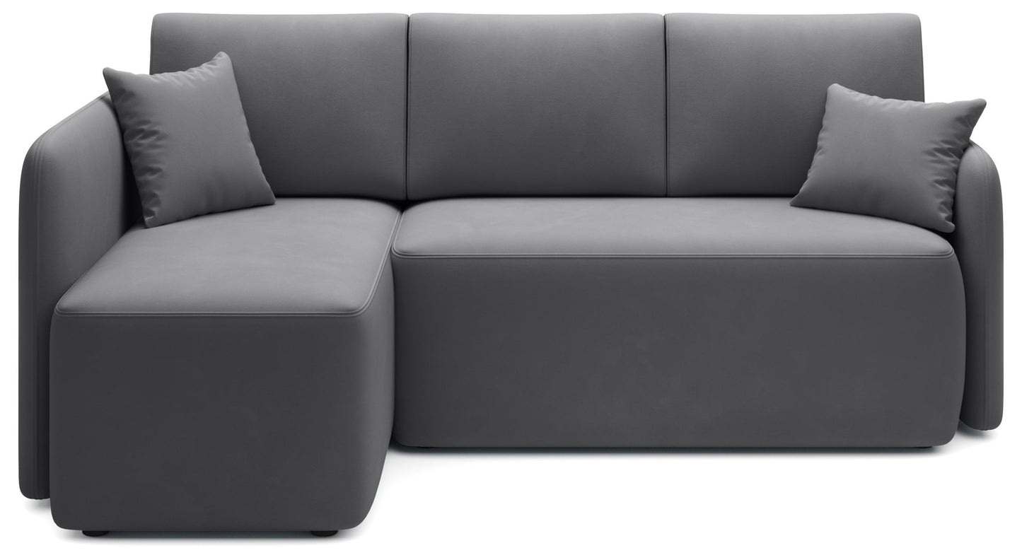 Hadson 3 Seater Storage Sleeper Chaise Sofa - Grey - Couch Potato