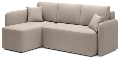 Hadson 3 Seater Storage Sleeper Chaise Sofa - Beige - Couch Potato