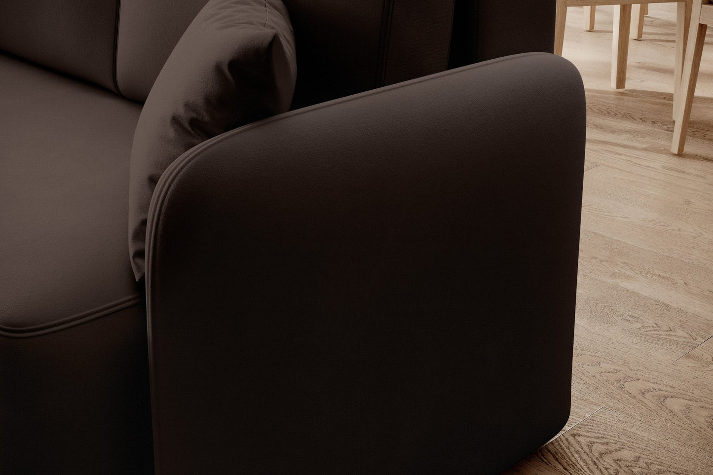 Hadson 3 Seater Storage Sleeper Chaise Sofa - Dark Brown - Couch Potato