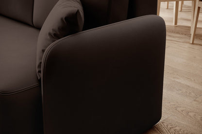 Hadson 3 Seater Storage Sleeper Chaise Sofa - Dark Brown - Couch Potato