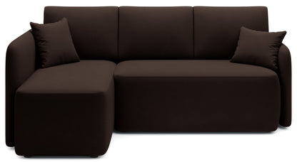 Hadson 3 Seater Storage Sleeper Chaise Sofa - Dark Brown - Couch Potato