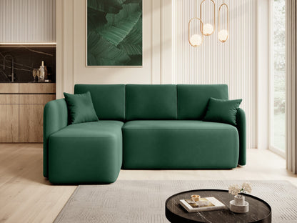 Hadson 3 Seater Storage Sleeper Chaise Sofa - Emerald Green - Couch Potato