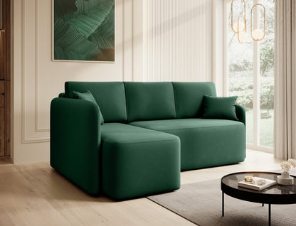 Hadson 3 Seater Storage Sleeper Chaise Sofa - Emerald Green - Couch Potato