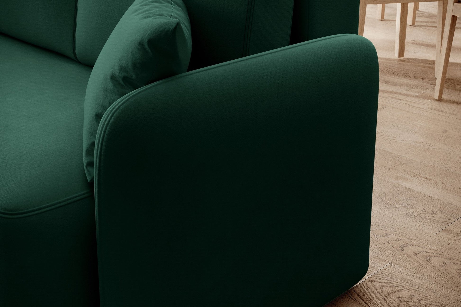 Hadson 3 Seater Storage Sleeper Chaise Sofa - Emerald Green - Couch Potato