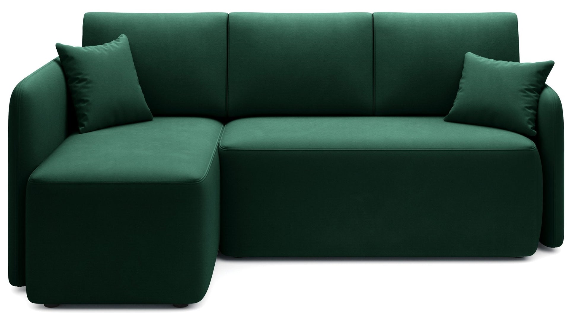 Hadson 3 Seater Storage Sleeper Chaise Sofa - Emerald Green - Couch Potato