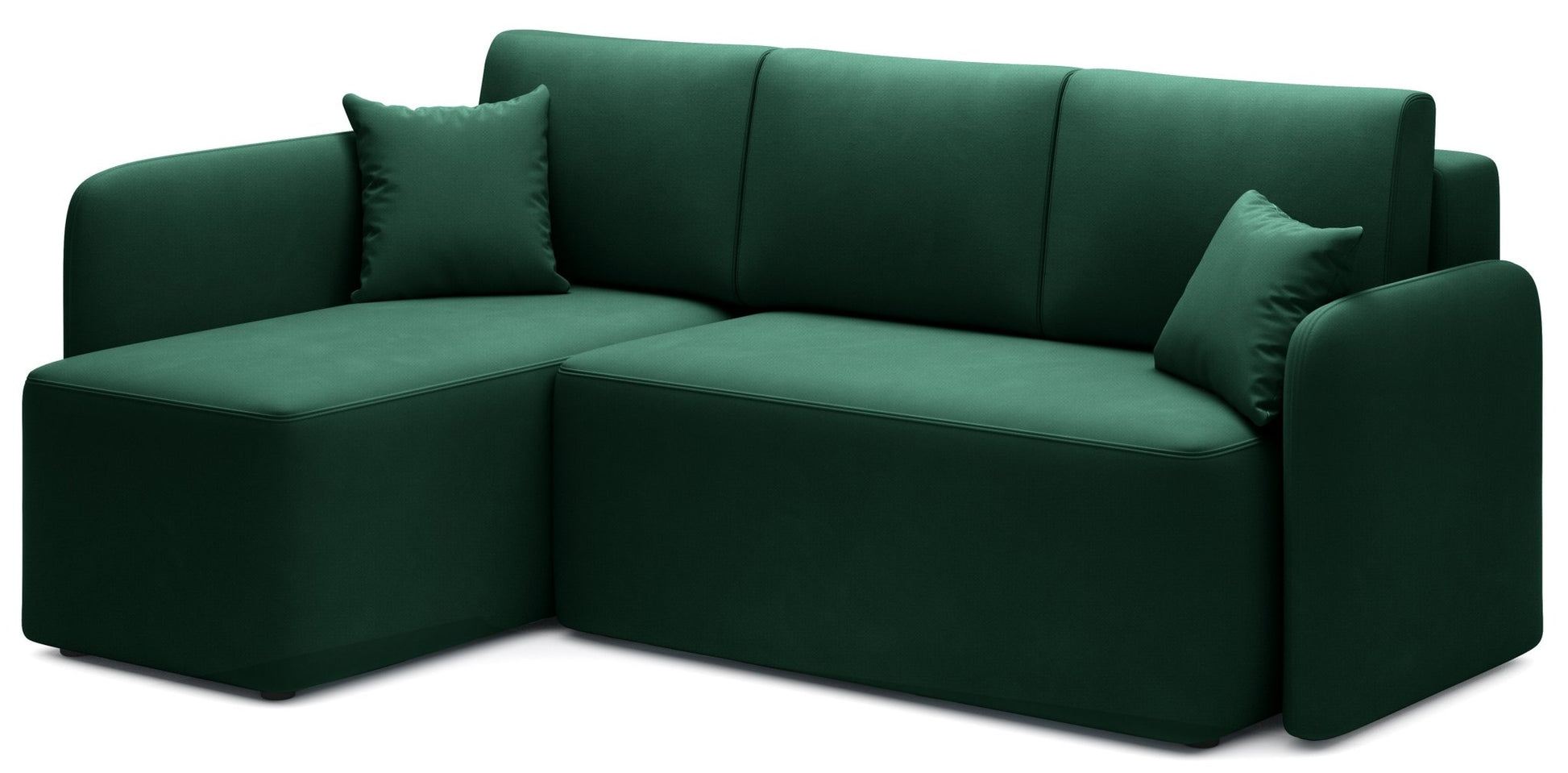 Hadson 3 Seater Storage Sleeper Chaise Sofa - Emerald Green - Couch Potato