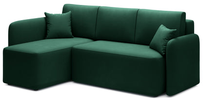 Hadson 3 Seater Storage Sleeper Chaise Sofa - Emerald Green - Couch Potato