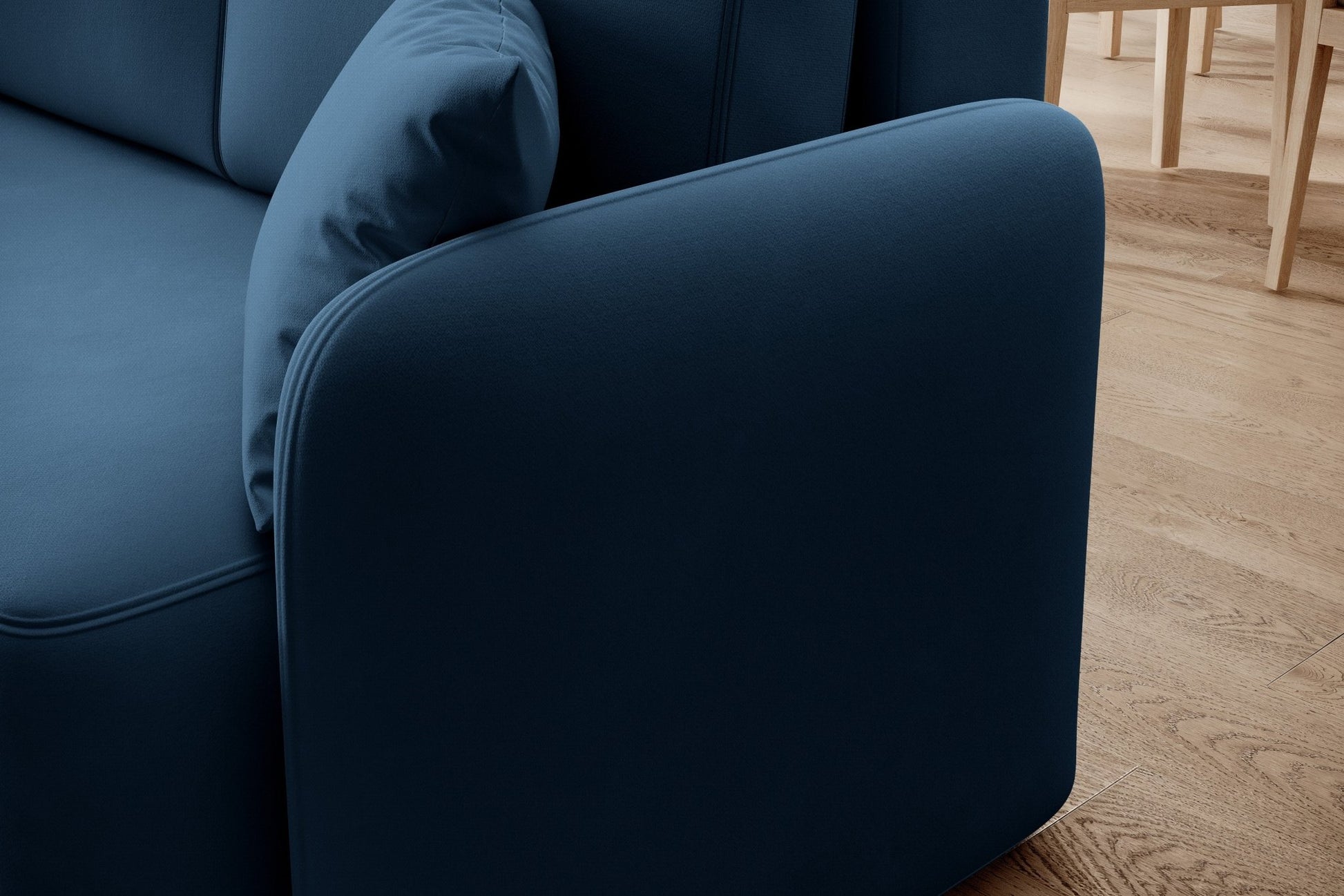 Hadson 3 Seater Storage Sleeper Chaise Sofa - Blue - Couch Potato