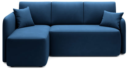 Hadson 3 Seater Storage Sleeper Chaise Sofa - Blue - Couch Potato