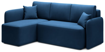 Hadson 3 Seater Storage Sleeper Chaise Sofa - Blue - Couch Potato