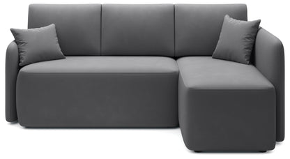 Hadson 3 Seater Storage Sleeper Chaise Sofa - Grey - Couch Potato