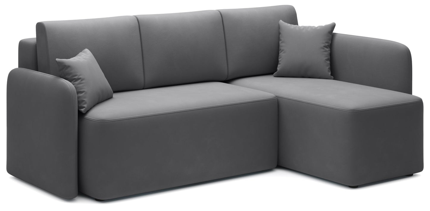 Hadson 3 Seater Storage Sleeper Chaise Sofa - Grey - Couch Potato