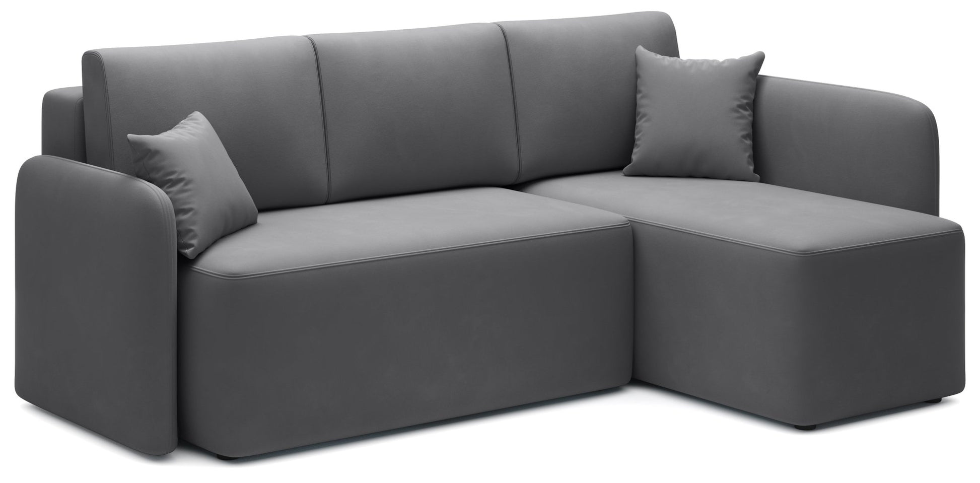 Hadson 3 Seater Storage Sleeper Chaise Sofa - Grey - Couch Potato