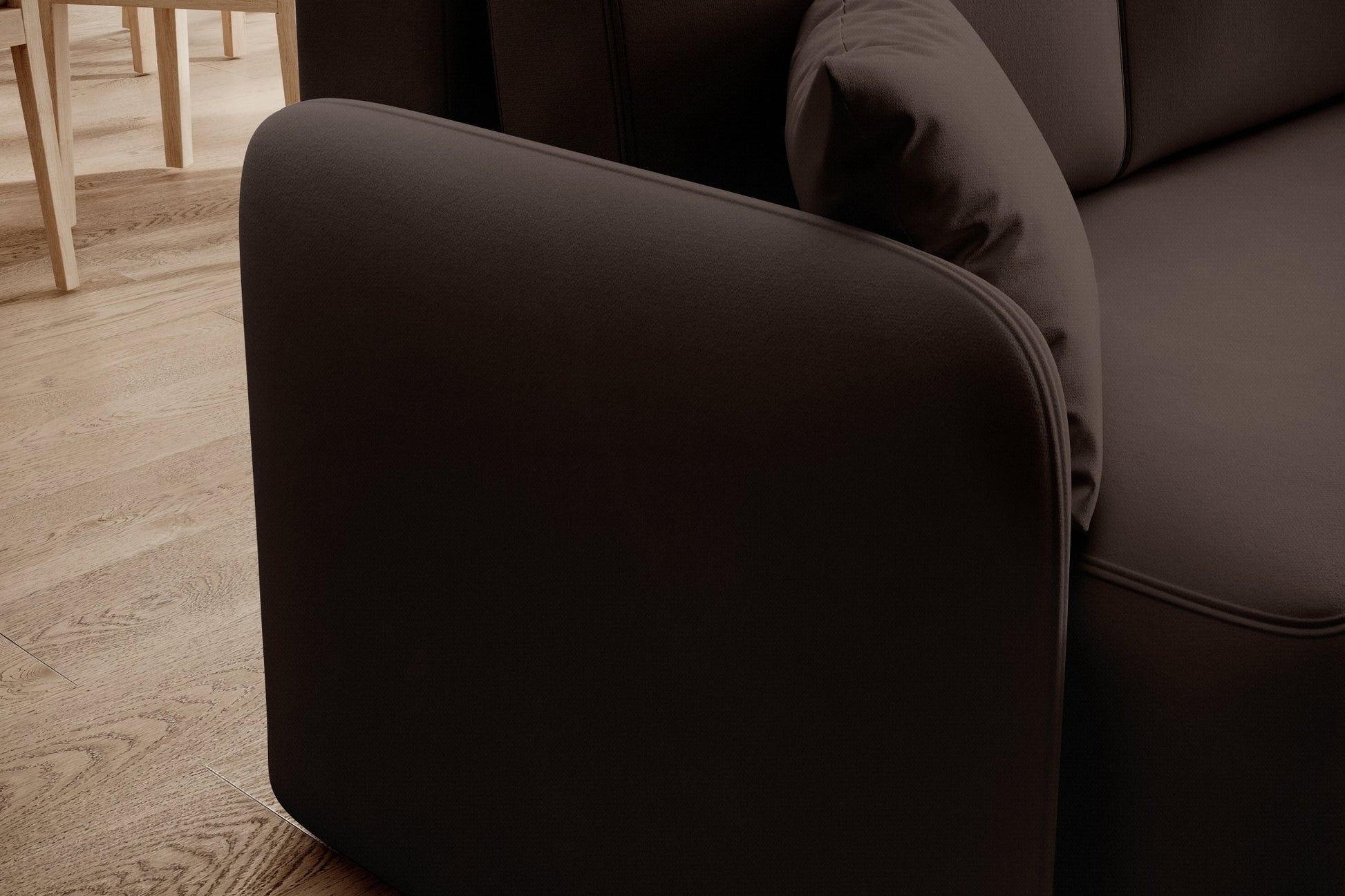 Hadson 3 Seater Storage Sleeper Chaise Sofa - Dark Brown - Couch Potato