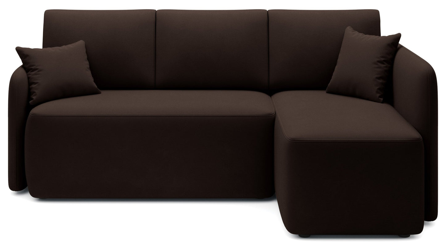 Hadson 3 Seater Storage Sleeper Chaise Sofa - Dark Brown - Couch Potato