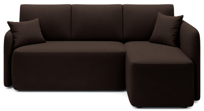 Hadson 3 Seater Storage Sleeper Chaise Sofa - Dark Brown - Couch Potato