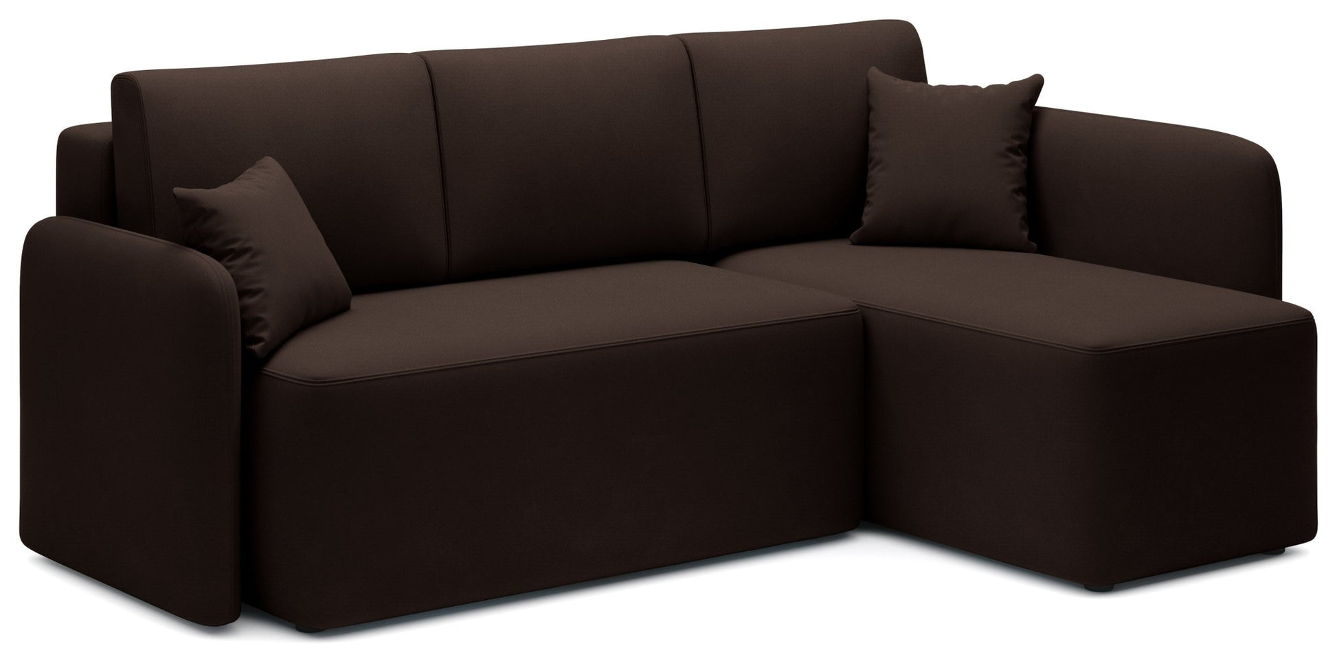 Hadson 3 Seater Storage Sleeper Chaise Sofa - Dark Brown - Couch Potato