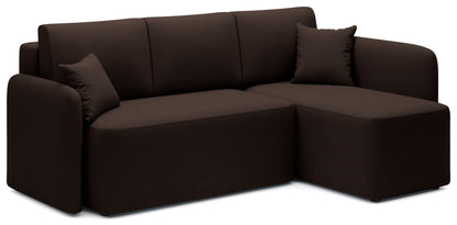Hadson 3 Seater Storage Sleeper Chaise Sofa - Dark Brown - Couch Potato