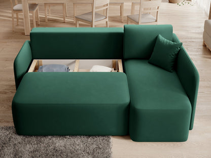 Hadson 3 Seater Storage Sleeper Chaise Sofa - Emerald Green - Couch Potato