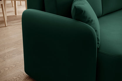 Hadson 3 Seater Storage Sleeper Chaise Sofa - Emerald Green - Couch Potato