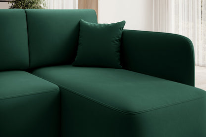 Hadson 3 Seater Storage Sleeper Chaise Sofa - Emerald Green - Couch Potato